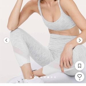 lululemon athletica Light Gray Heather High-Waist Leggings + Bra set